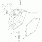 RZR 170 Engine, crankcase cover, rh - z20yav17b2  /  b4  /...