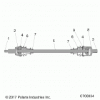 R19RSU99AS RANGER 1000XP PS CREW NSTR Drive train, front half shaft - r19rsu99as (c70003...