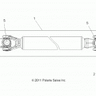 Z19VHA57B2/E57BM RZR 570 Drive train, front prop shaft - z19vha57b2  /  e57...
