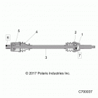 RANGER 1000XP CREW PS MUD Drive train, rear half shaft - r20rsm99al (c700037...