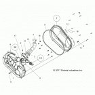RANGER 570 CREW Drive train, clutch cover and ducting - r21m4a57b1...