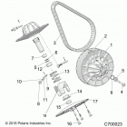 R19RRU99A9/AD/AJ/AP/B9/BD/BJ/BP RANGER 1000XP PS NSTR Drive train, secondary clutch - r19rru99a9  /  ad ...
