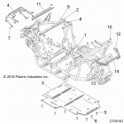 Z19VHA57B2/E57BM RZR 570 Chassis, main frame and skid plate - z19vha57b2  /...