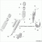 Z19VEL92AK/BK/AR/BR RZR XP TURBO S Suspension, rear shock mounting - z19vel92ak  /  b...