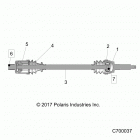 R19RSU99AS RANGER 1000XP PS CREW NSTR Drive train, rear half shaft - r19rsu99as (c700037...