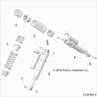 Z19VEL92AK/BK/AR/BR RZR XP TURBO S Suspension, front shock mounting - z19vel92ak  /  ...