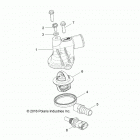 Z19VHA57B2/E57BM RZR 570 Engine, thermostat and cover - z19vha57b2  /  e57b...