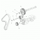 R18RTAD1B1/ED1N1 RANGER 1000 DIESEL Engine, timing pulley, timing belt, jockey pulley ...