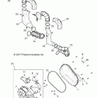 R18RVM99AL RANGER CREW 1000XP PS MUD Drive train, clutch cover and ducting - r18rvm99al...