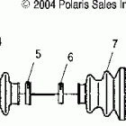 R05RD68AA RANGER XP Drive shaft, front