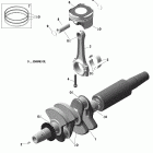 001 - RYKER STD 600 ACE 01 rotax - engine - crankshaft and pistons - 600 a...