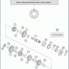 2019 TE 150 ENGINE Трансмиссия 2-контрпривод