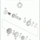 2019 TC 125 ENGINE Трансмиссия-ведомый вал
