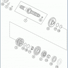 2019 FE 250 ENGINE Трансмиссия-ведомый вал