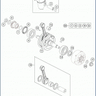 2020 TC 85 ENGINE Коленвал и поршень