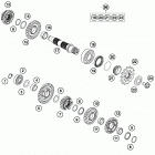 TE 300 ENGINE Трансмиссия 2-контрпривод