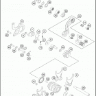 2016 TE 125 ENGINE Механизм переключения