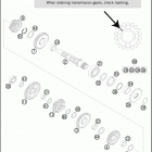 2016 TE 125 ENGINE Трансмиссия 2-контрпривод