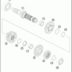 2016 TE 300 ENGINE Трансмиссия-ведомый вал