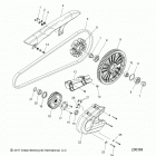 N19MSA00/MSB00 - SCOUT 1200 ALL OPTIONS Drive train, sprockets, guards and belt - n19msa00...