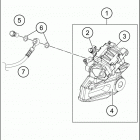 2019 390 DUKE WHITE CHASSIS Задний суппорт