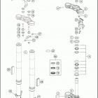 2019 390 DUKE WHITE CHASSIS Передняя вилка