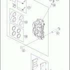 2017 690 DUKE WHITE CHASSIS Передний тормозной суппорт
