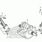 VT750C2B Коленчатый вал и поршни