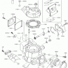 KX100 Cylinder head  /  cylinder