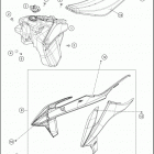 2021 KTM 150 XC-W TPI Chassis Tank, seat