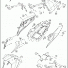 2020 390 DUKE WHITE CHASSIS Обтекатель , крылья