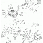 2019 390 DUKE WHITE CHASSIS Tank, seat
