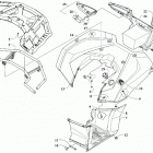 ALTERRA 570 EPS DYNAMIC CHARCOAL [A2020XCO4EUSD] Rear rack, body panel, footwell and taillight asse...