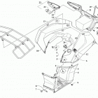 ALTERRA 700 EPS BLACK [A2020XET4PUSP] Rear rack, body panel, footwell, and taillight ass...