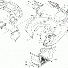 ATV ALTERRA 700 T3 BLACK [A2019XAT4E3TP] Rear rack, body panel, footwell, and taillight ass...