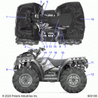 SPORTSMAN 850 HIGH LIFTER Body, decals - a20sxn85a8  /  ca8 (900136-01)