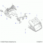 SPORTSMAN 850 TOURING 48 Body, headlight pod - a21sye85a9  /  cap (c102274-...