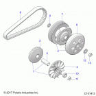 ACE 150 EFI MD WHITE Drive train, primary clutch - a20hab15n2 (c101413)