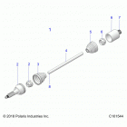 SPORTSMAN 570 EPS EU 3PC Drive train, rear drive shaft - a20see57k1 (c10154...
