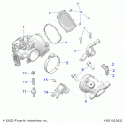 SPORTSMAN 570 HUNTER PACKAGE (A21SHD57A9) Engine, throttle body and fuel rail - a21shd57a9 (...