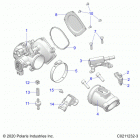 SPORTSMAN 450 HO EPS (A21SEE50A1/A5/CA1/CA5) Engine, throttle body and fuel rail - a21see50a1  ...