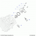 SPORTSMAN 450 HO EPS (A21SEE50A1/A5/CA1/CA5) Engine, thermostat and cover - a21see50a1  /  a5  ...