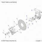SPORTSMAN 570 HUNTER PACKAGE (A21SHD57A9) Suspension, front hub, carrier, and brake disc - a...