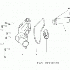 SPORTSMAN 450 HO EPS (A20SEE50A5) Engine, waterpump impeller and cover - a20see50a5 ...
