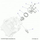 SPORTSMAN 450 HO EPS (A20SEE50A5) Engine, thermostat and cover - a20see50a5 (c101422...