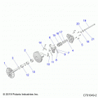 RZR 570 Drive train, primary clutch - z20cha57a2 (c701049-...