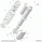RZR XP TURBO 3PC Suspension, rear shock mounting - z20nae92kl (c701...