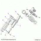 POLARIS GENERAL 1000 DLX OPT1 (G20GXJ99AP/AG/BP/BG) Suspension, rear shock mounting - g20gxj99ap  /  a...