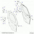 RANGER 1000XP CREW NSTR UL (R21RSZ99A9/AC/AP/AW/B9/BC/BP/BW) Body, door, front, mounting - r21rsz99a9  /  ac  /...