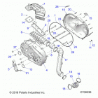 RANGER 1000XP RC CREW Drive train, clutch cover and ducting - r20rsk99aa...